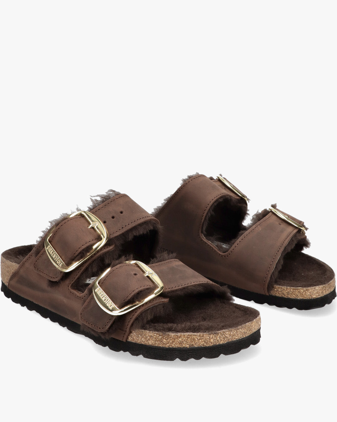 Arizona Big Buckle Shearling Ciabatte Doppia Fascia