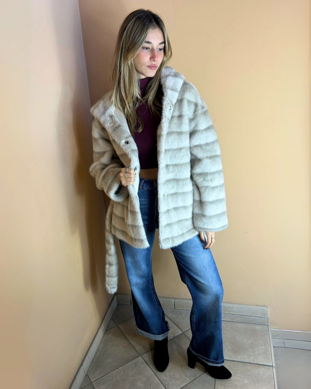 ECOFUR CAPPUCCIO VISONE