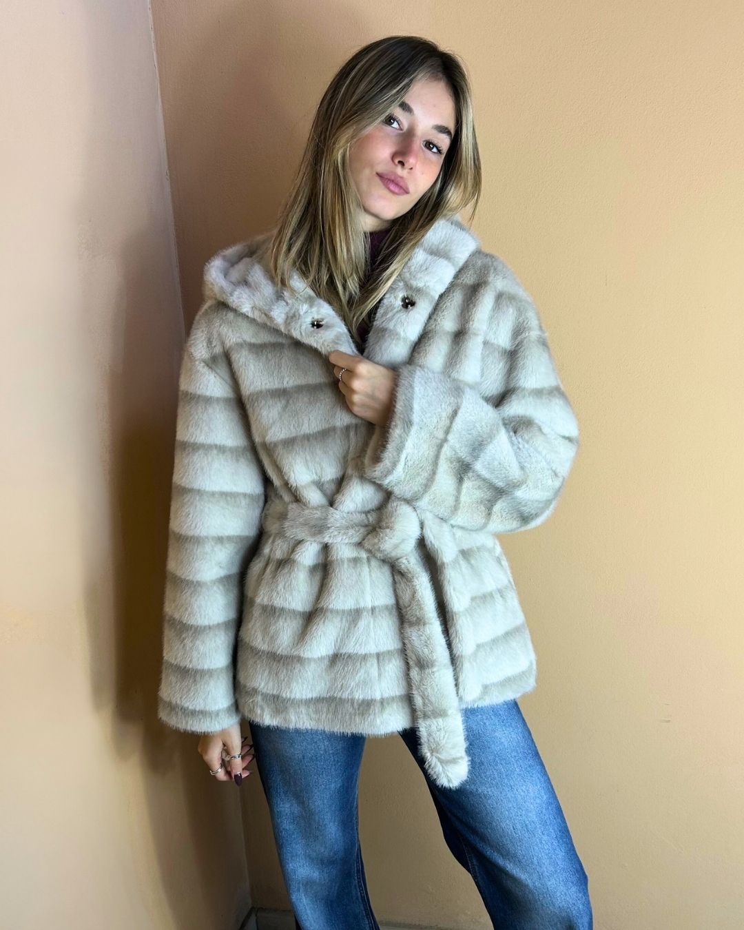 ECOFUR CAPPUCCIO VISONE