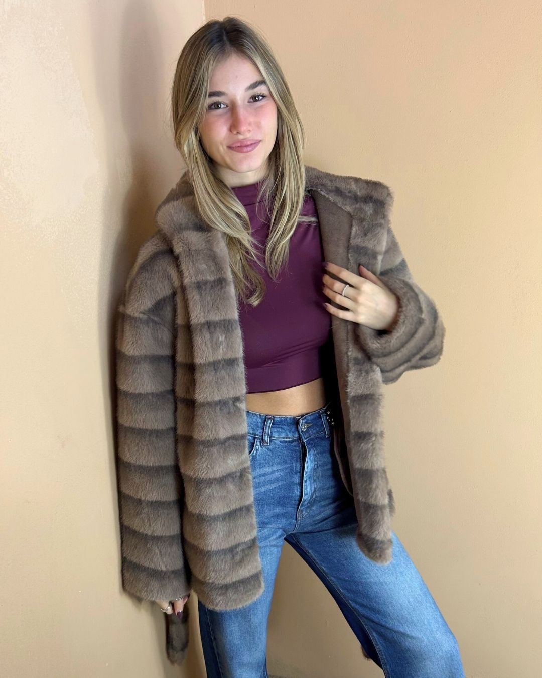 ECOFUR CAPPUCCIO VISONE