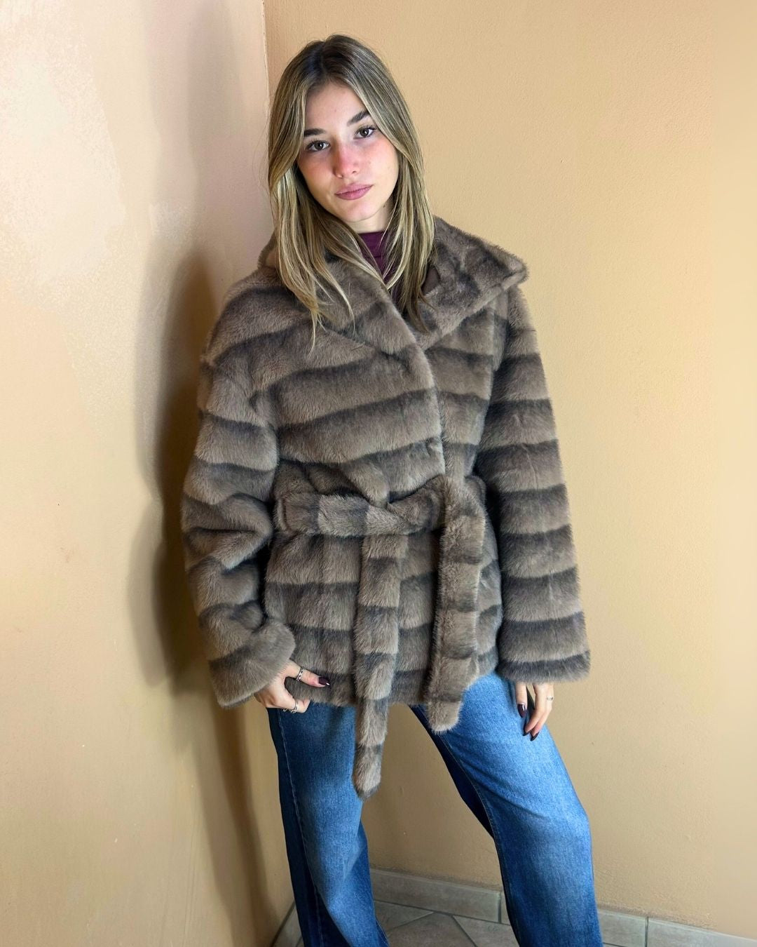 ECOFUR CAPPUCCIO VISONE