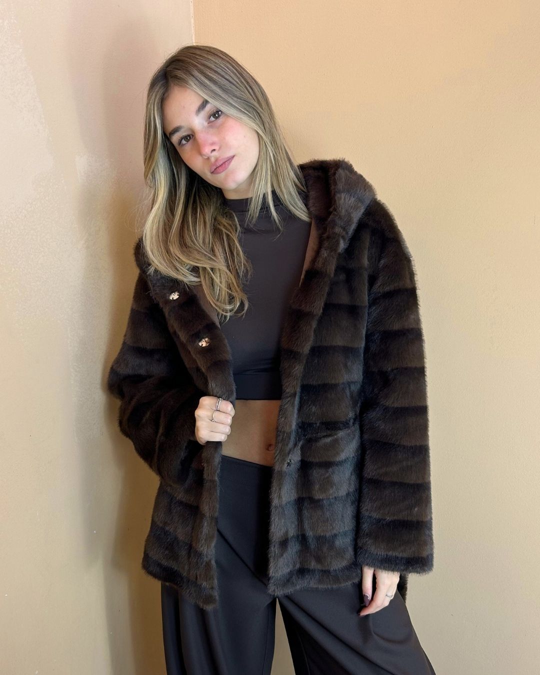 ECOFUR CAPPUCCIO VISONE