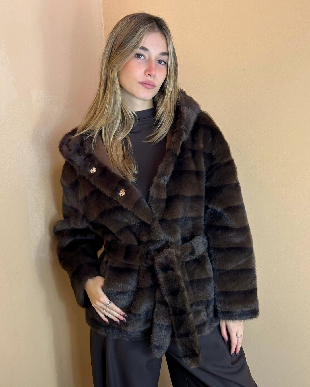 ECOFUR CAPPUCCIO VISONE