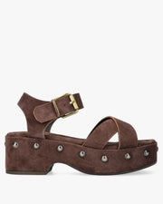 Sandalo borchie Sandali con zeppa