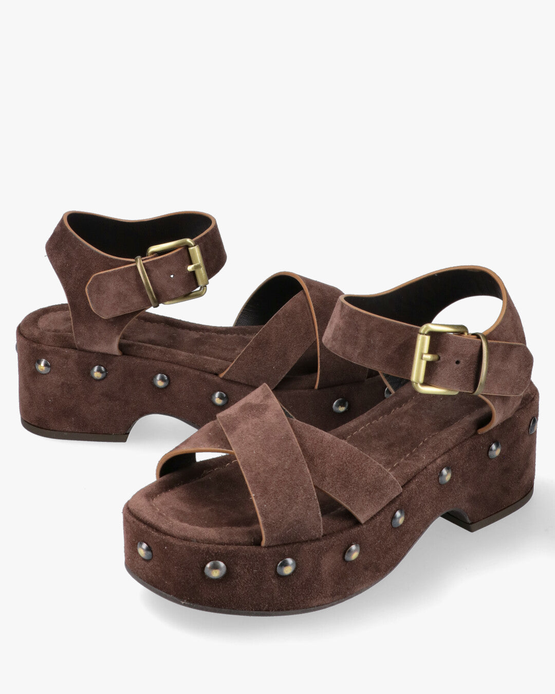 Sandalo borchie Sandali con zeppa