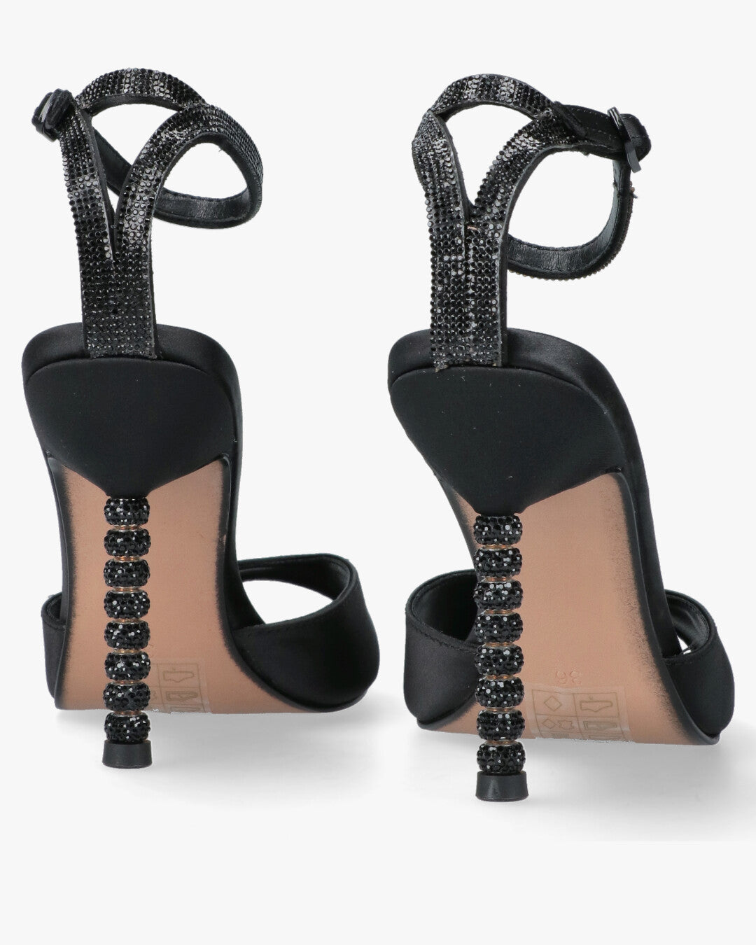 615H Strass Satin Sandali con tacco