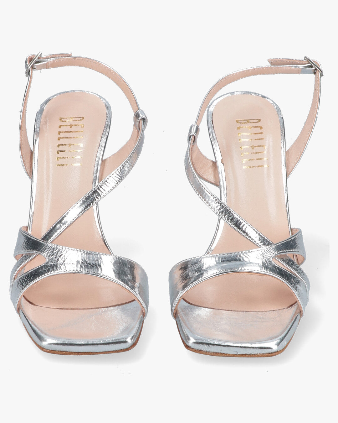 LAMINATED CROSSED SANDALS Heeled sandals