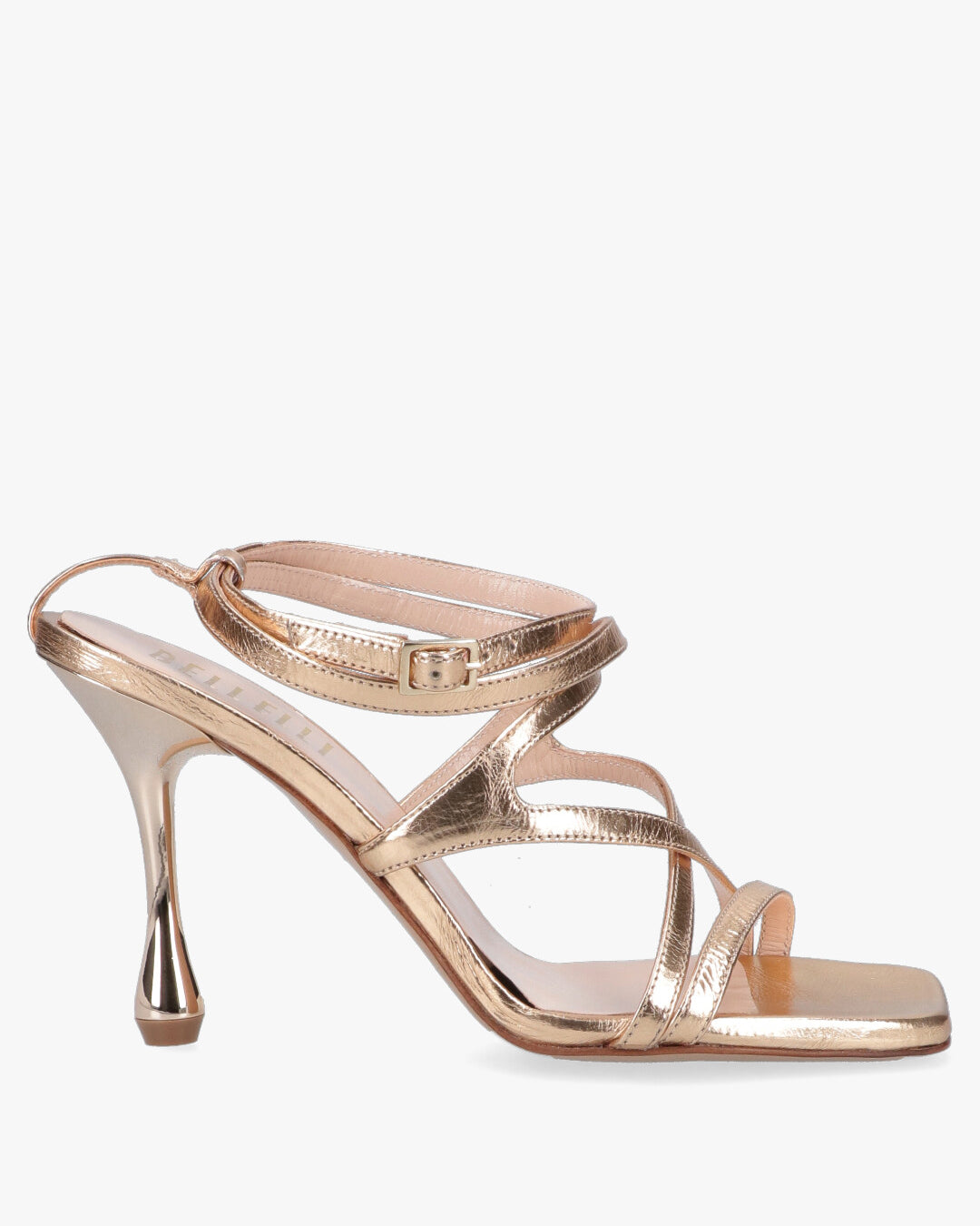 LAMINATED CROSSED SANDALS Heeled sandals
