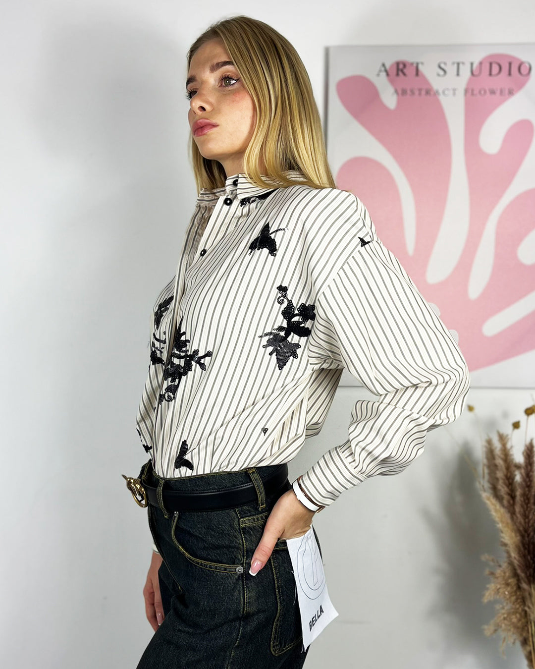 CAMICIA RIGATO PAILLETTES Camicie