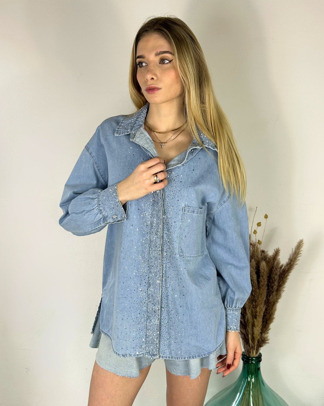 Denim Strass Camicie