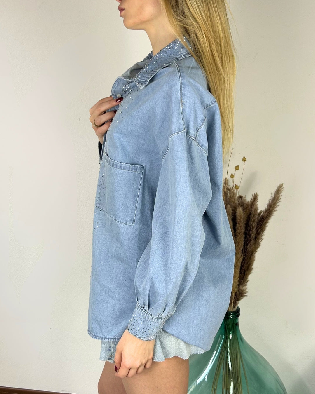 Denim Strass Camicie
