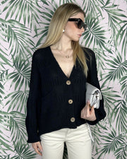 CARDIGAN BOTTONI BANDE RILIEVO Cardigan