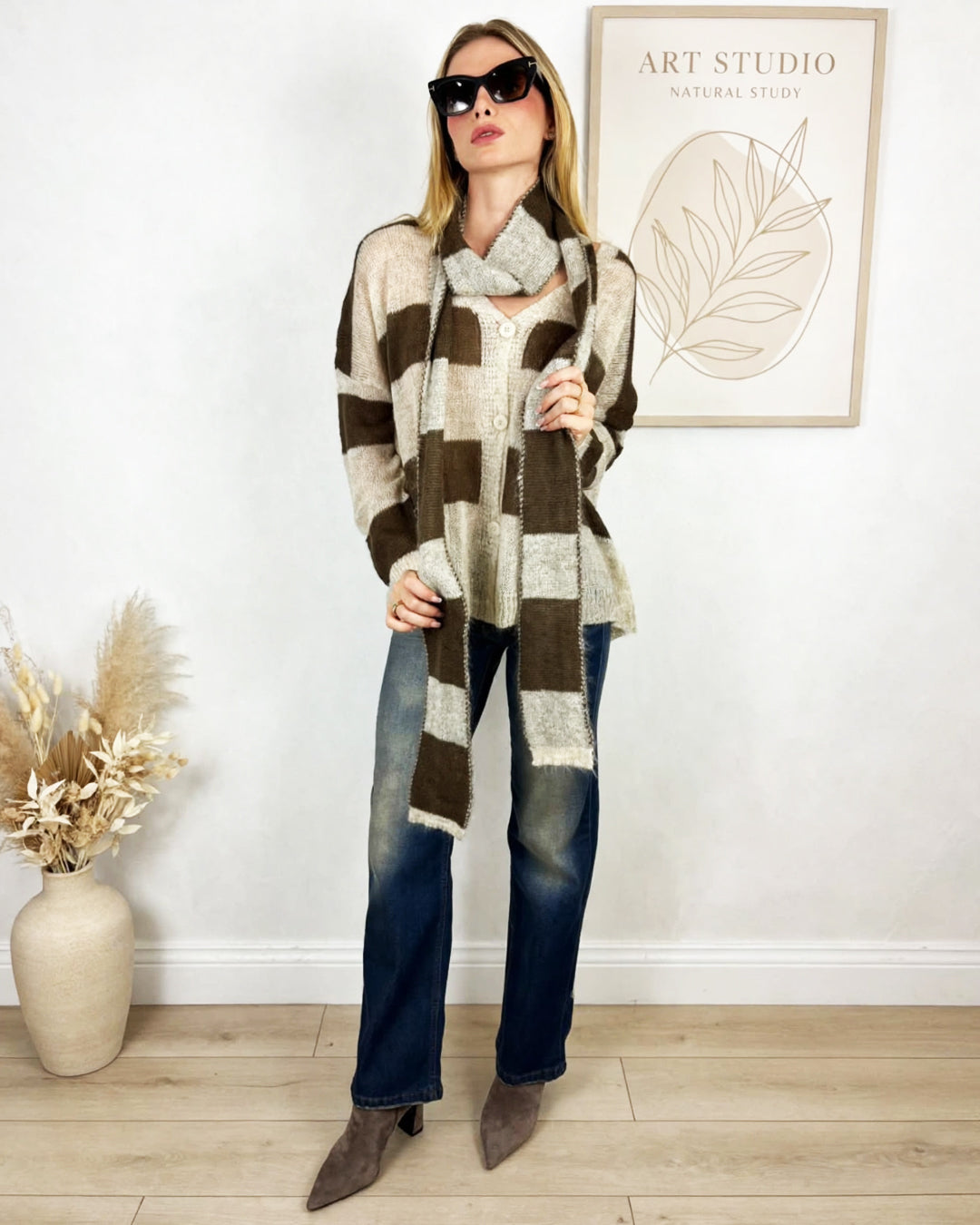 CARDIGAN MOULINE' ALAMARI Cardigan