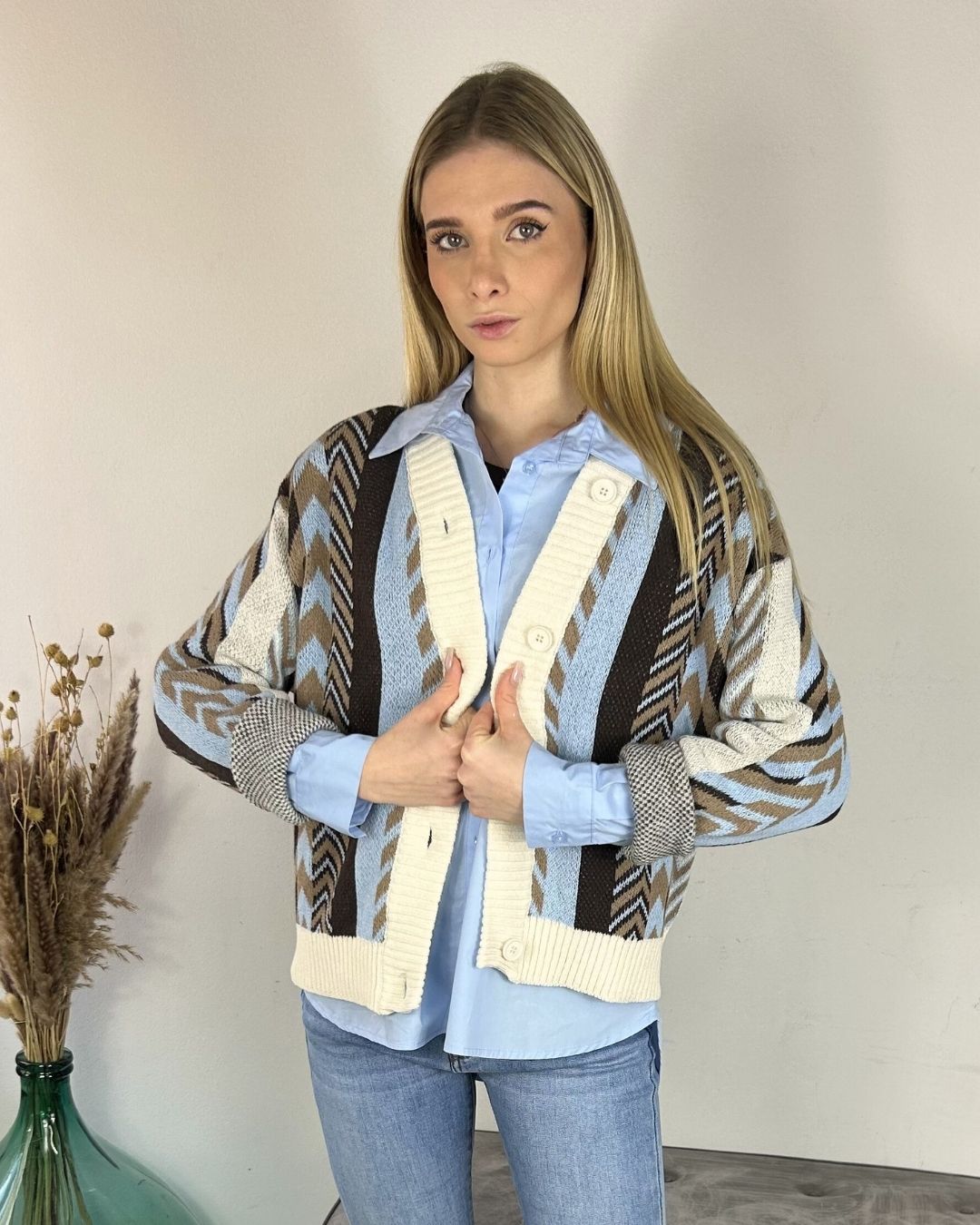 CARDIGAN SPALLINE JACQUARD Cardigan