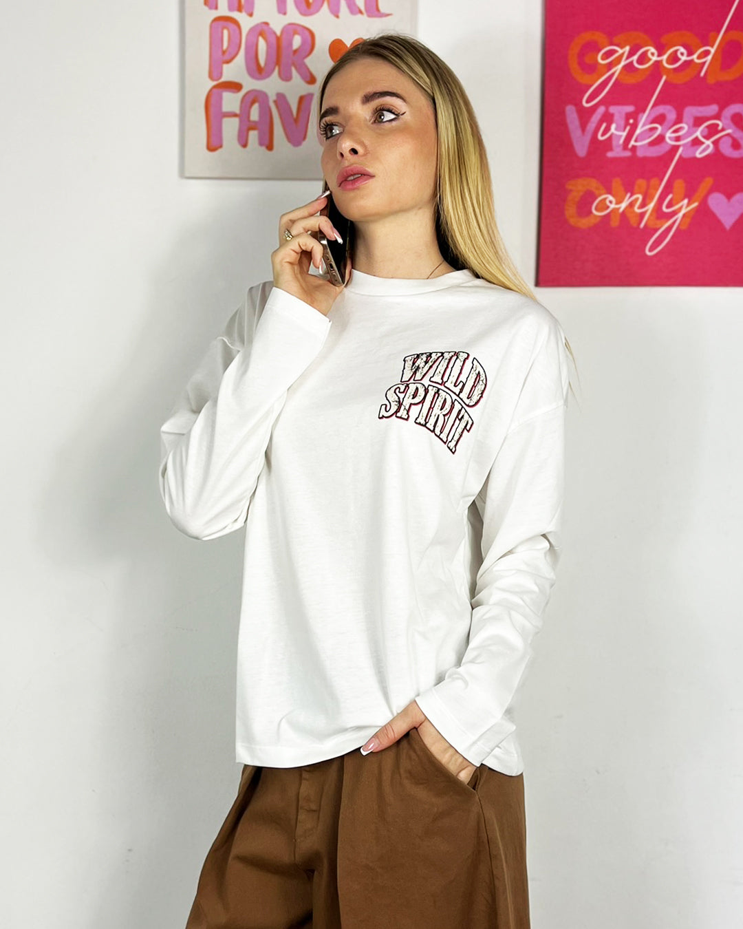 TSHIRT STAMPA T-shirt maniche lunghe