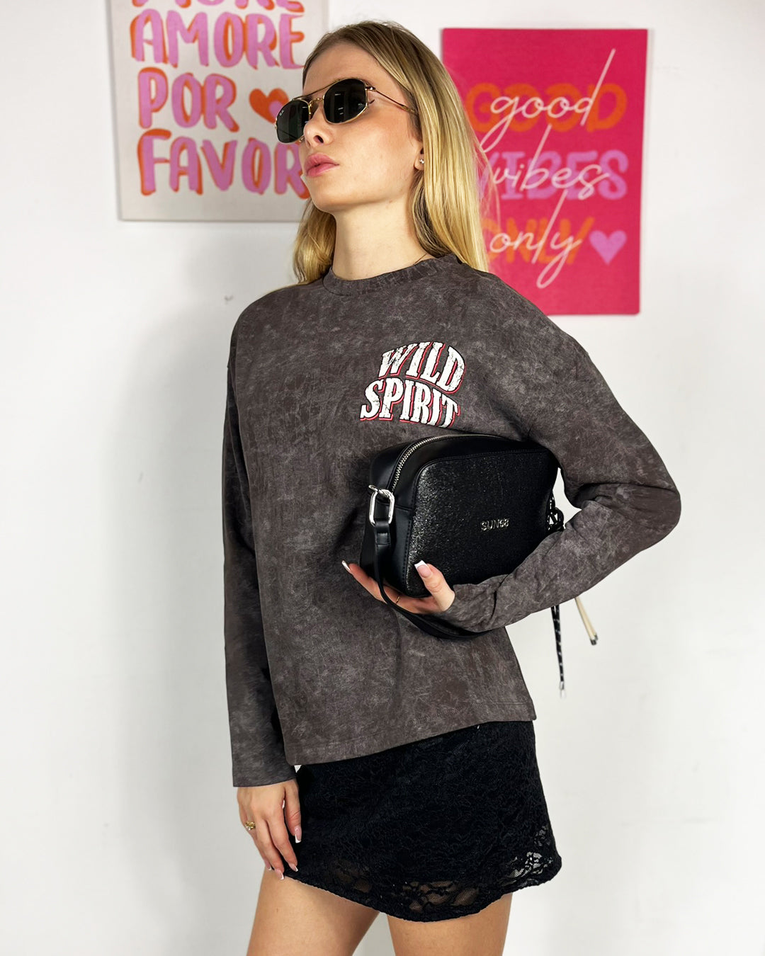 TSHIRT STAMPA T-shirt maniche lunghe