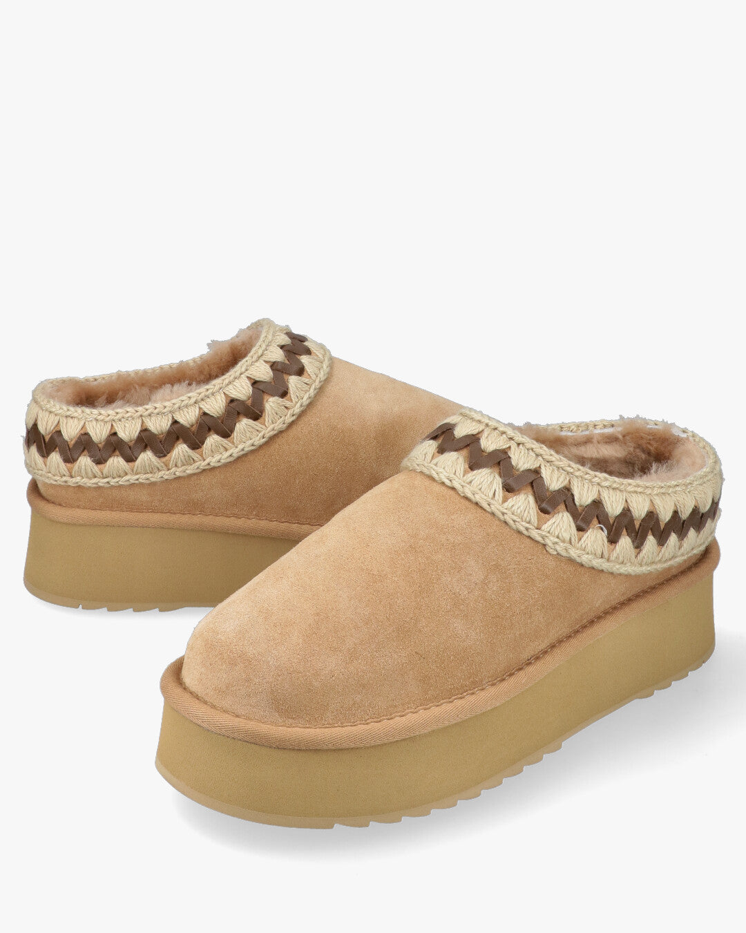 Platform clog Sabot in sheepskin