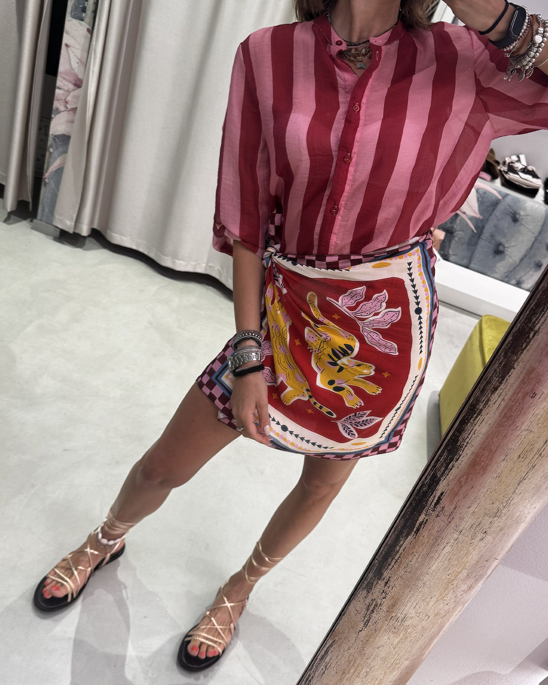 MINI PAREO FOULARD Gonne Corte