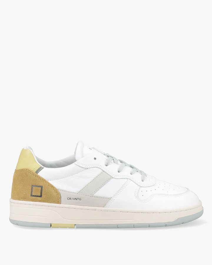 COURT 2.0 VINTAGE CALF WHITE-YELLOW Sneakers stringate